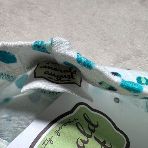 Emerald August Green Polka Dot Leggings Baby Girl 3-6 Months Pants New - Picture 6 of 7